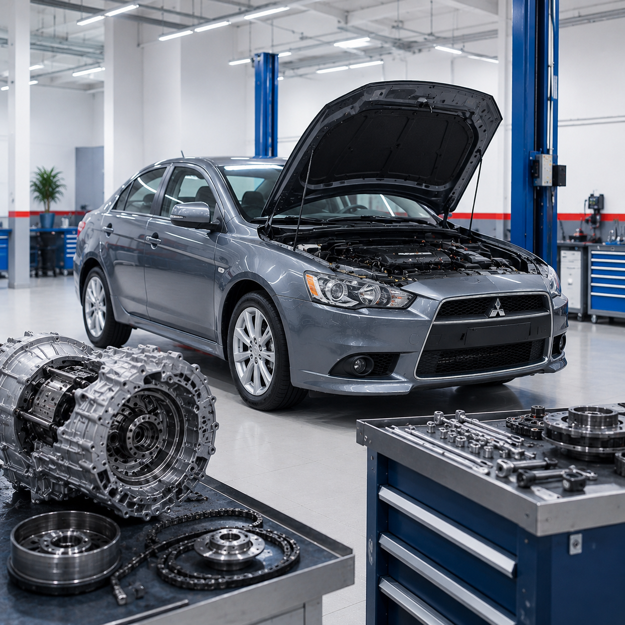 Mitsubishi Lancer 2010 — рывки на холодную